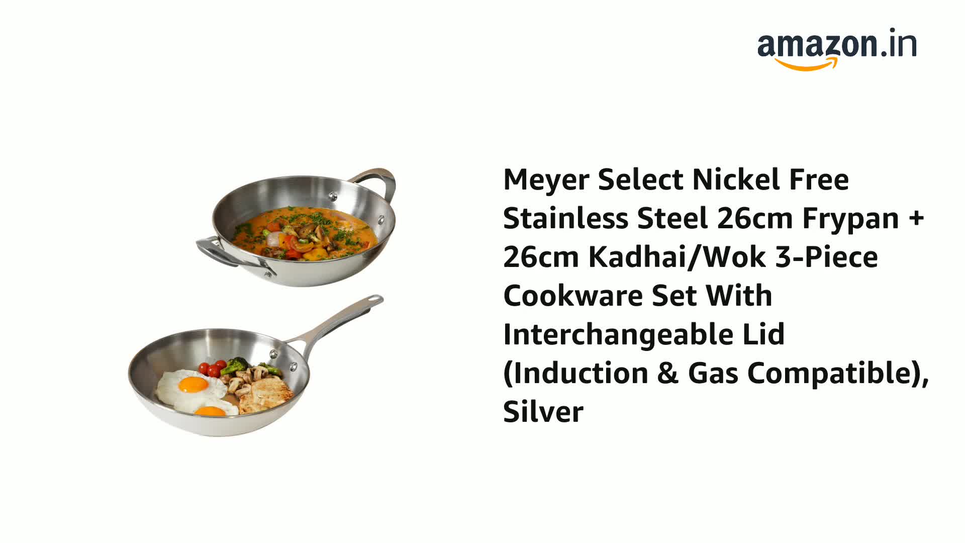Buy Meyer Select Nickel Free Stainless Steel 26cm Frypan + 26cm